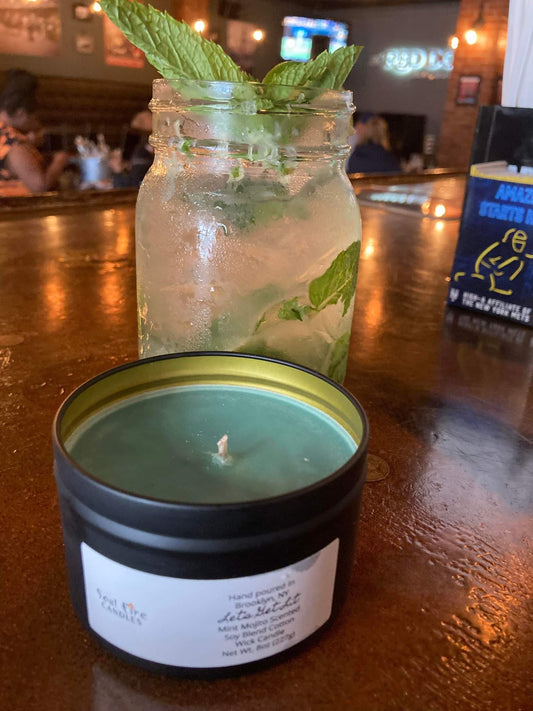 Example of a candle with frosting. Notice the white marks.